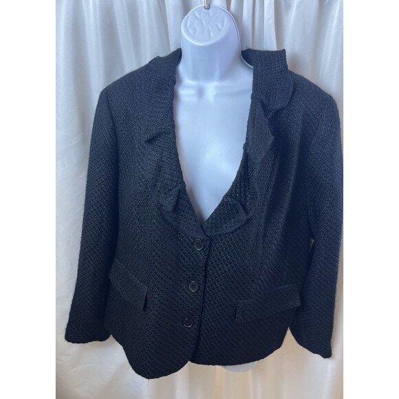 Pursuits Ltd. Jackets & Blazers - Pursuits Ltd. Woman Plus Black 3 Button Front Blazer Jacket Size 16W Tailored
